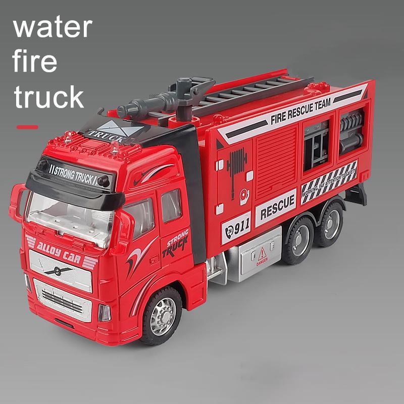 1/32 Alloy Water Tanker Model Simulation Fire Transport Vehicle Pull Back Car Inertia Toy Car Metal Children Toy Car