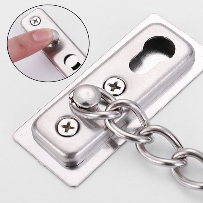 Corrosion Resistant Stainless Steel Door Security Chain Anti Theft Easy Install Latch for Home Coastal Hotel