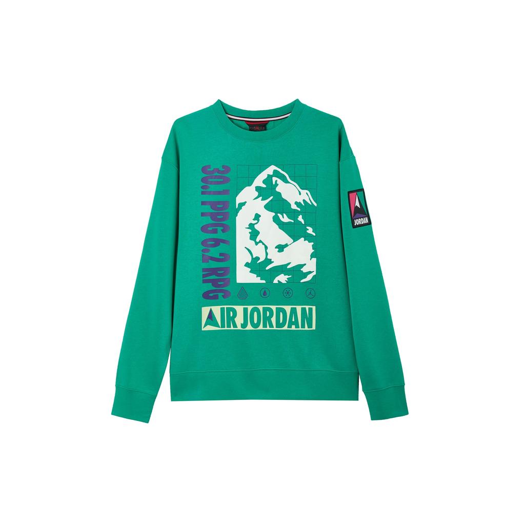 Jordan Air Jordan Mountainside Sweatshirts Men's Green Crew Neck Moderate Regular CT3492-370