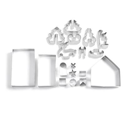 18Pcs Christmas Series Cookie Cutter Sets Stainless Cake Biscuit Mould 3D Pastry Mold DIY Baking Tools