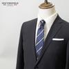 [New Yorker Blue] Striped (Glen Check Pattern) Necktie NB922514 Navy