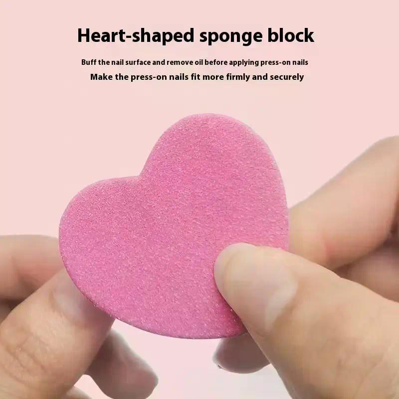 12Pcs Glitter Nail Care Kit - Heart-Shaped Buffer, Crystal Rod, And Double-Sided File For Nail Art And Pedicures