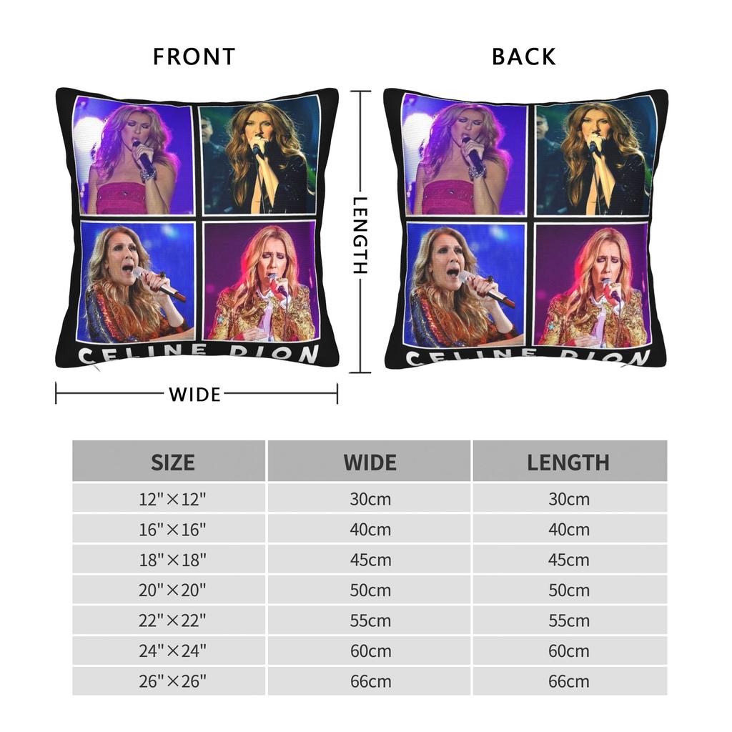 Celines Dion Pillowcase Soft Polyester Cushion Cover Decorative Throw Pillow Case Cover Home Zippered 45*45Cm