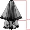 Schwarzer Spitzenbesatz Geisterbraut Halloween Kopfschmuck Schleier