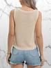 Ärmelloses gehäkeltes Tanktop für Damen Rundhalsausschnitt Ausgeschnitten Lässig Sommer Pullover