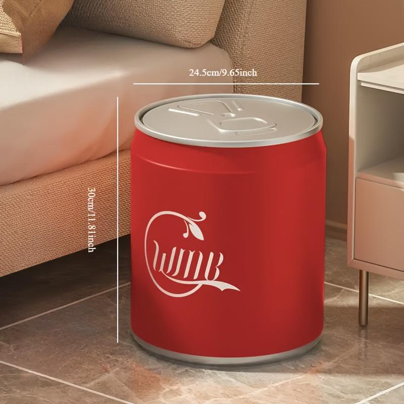Creative Can Shaped Trash Can , Odor Sealing Design, Large Capacity with Press Open Lid, Ideal for Home and Bathroom Storage, Durable Plastic