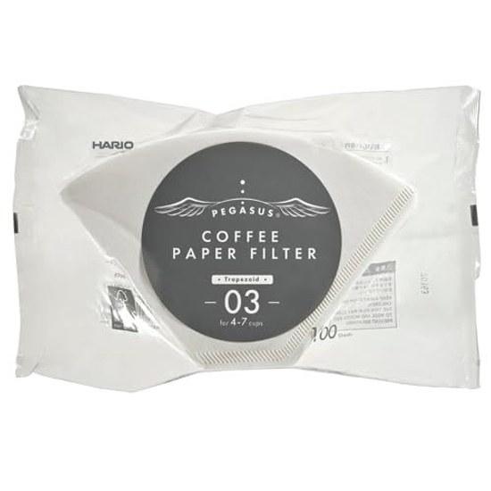 HARIO Pegasus Coffee Paper Filter 03W White 4-7 Cups 100 Sheets Made Japan PEF-03-100W ( 4)