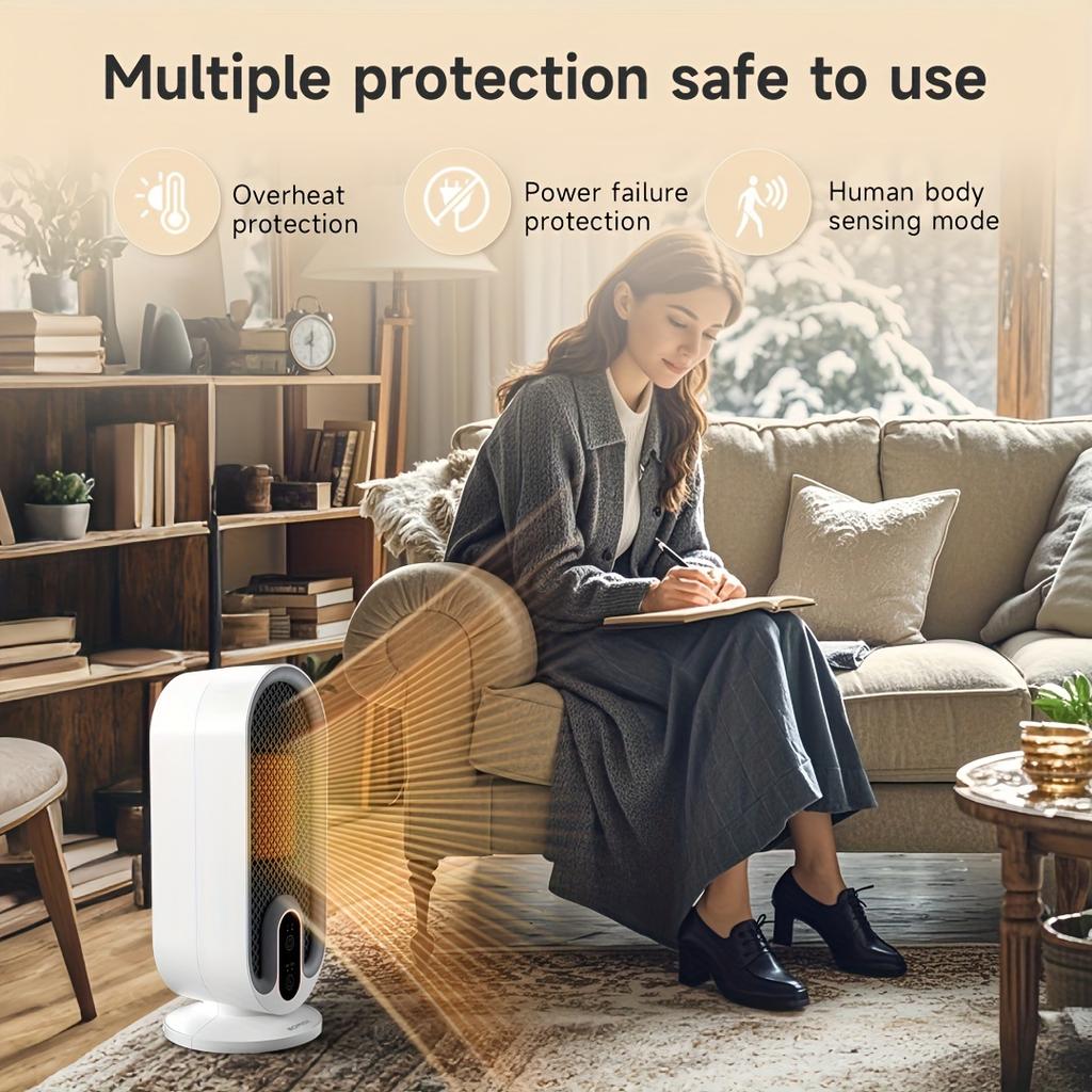 Space Heater With Thermostat - Electric Space Heater For Indoor Use,2-6 Hour Timer, Fast Heating Ceramic Heater For Office, Home - PTC Ceramic Heating