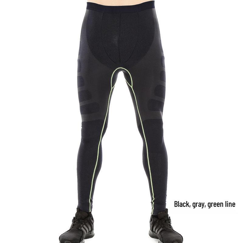 

Men’s Quick-Dry Elastic Compression Fitness Pants - Breathable Nine-Point Sports Training Tights Medium