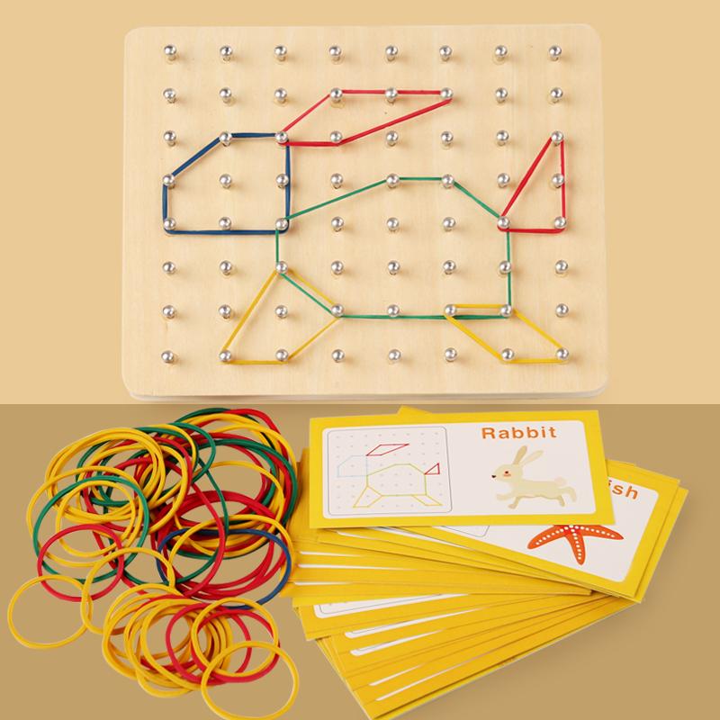 Wooden Toys Montessori  Educational Toys Learning Activities Toy Of Small Nail Board  Preschool Fine Material,Christmas Gift