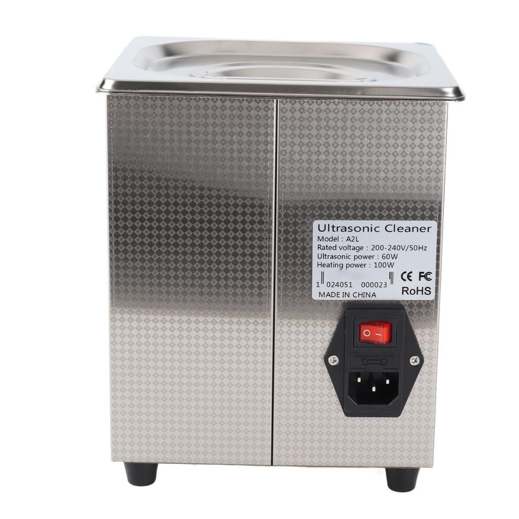 2L Ultradźwiękowa Czyszczarka Pokrętło Regulacja Stal Nierdzewna Przemysłowa Maszyna Czyszcząca z Grzaniem Wtyczka AU 220V