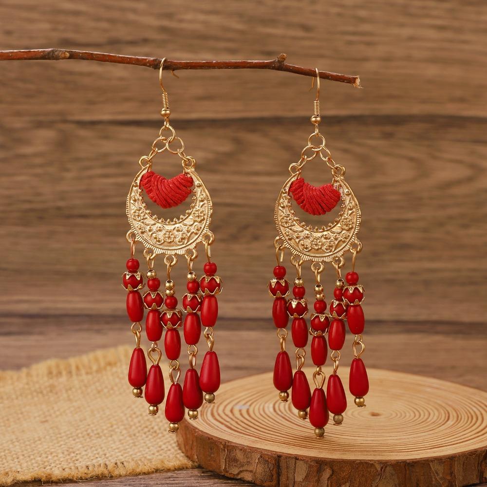 Boho Ethnic Dangle Earring Metal Ear Studs Vintage Drop Pendant Earrings Jewelry