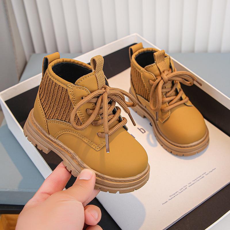 Kinder Kurzstiefel Herbst Jungen Mädchen Schöner Schuh Lässig All-Match Bequem Seitenreißverschluss Rutschfest Knöchelhoch H07275