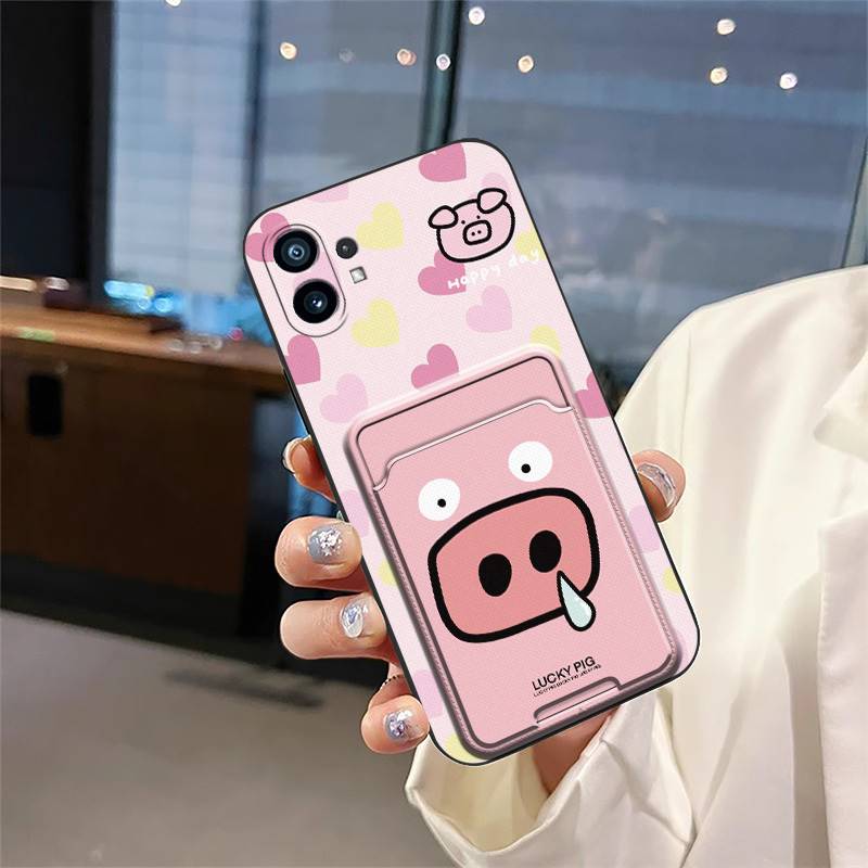 Full wrap Cartoon Phone Case For Nothing Phone1 Anti-knock Graffiti Back Cover Card bag Silicone TPU Cute protective