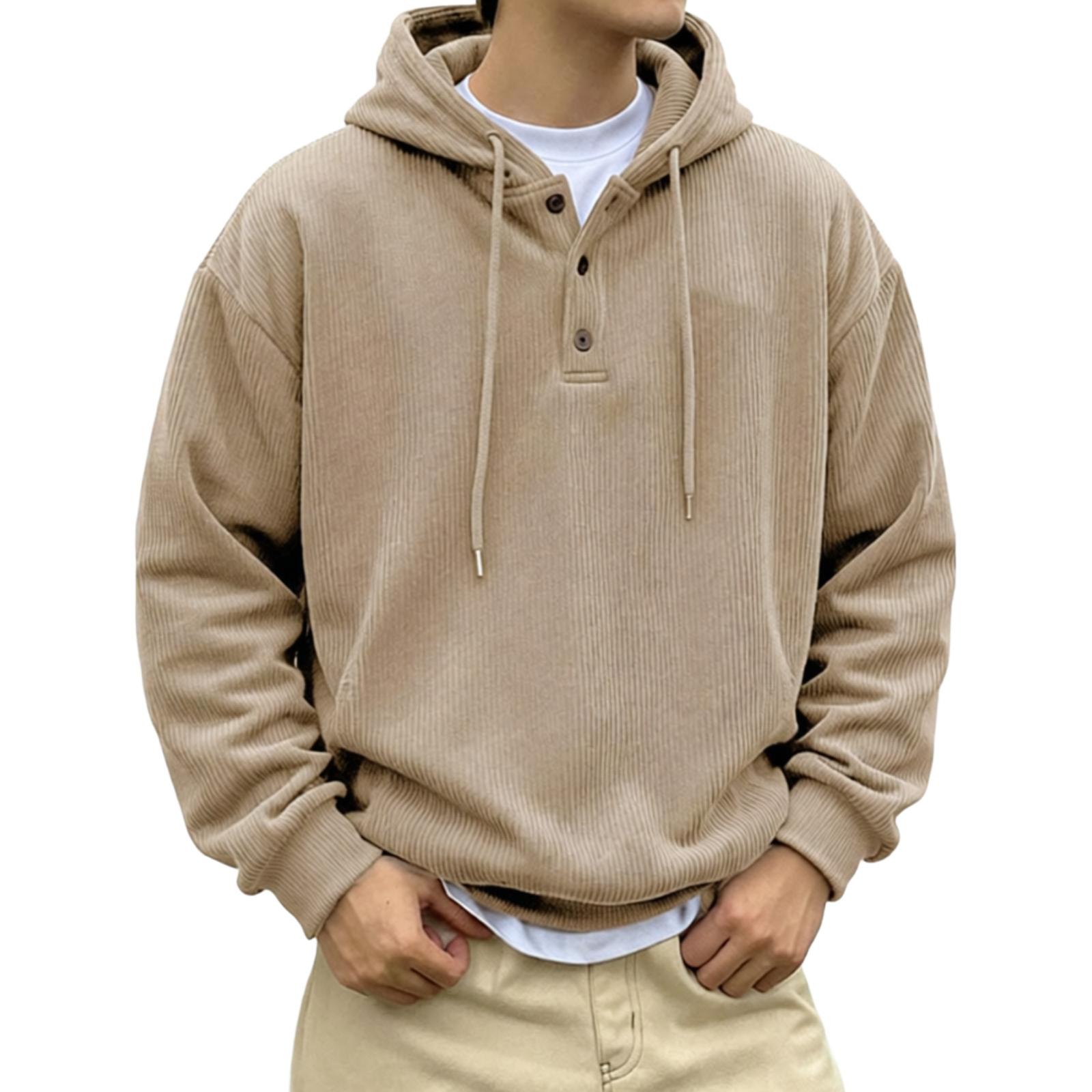 Мужской однотонный свитшот с длинным рукавом Мужской модный повседневный свитшот M хаки