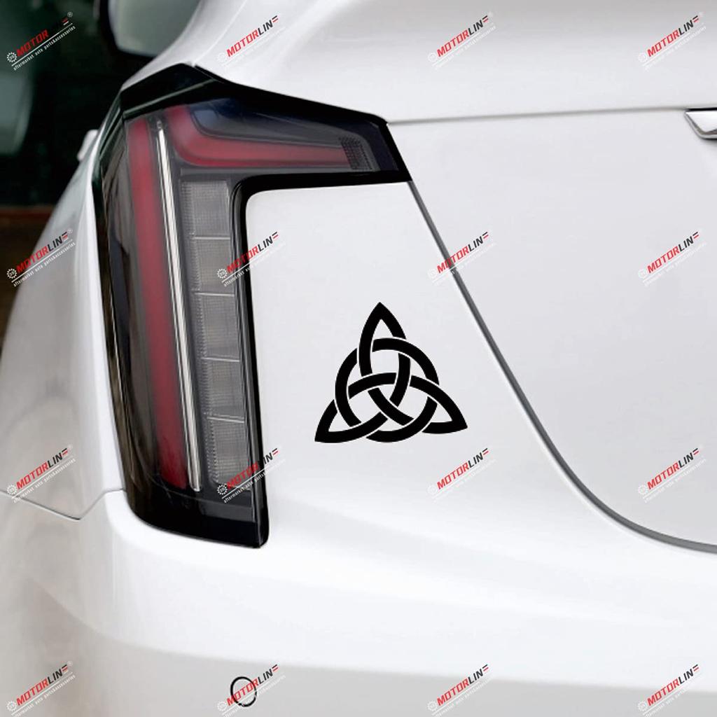 2X Black 4" Celtic Trinity Knot Symbol Decal Sticker Car Vinyl