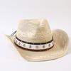 Popular European and American classic straw woven western cowboy hat men's and women's outdoor fashion OL wind woven top hat