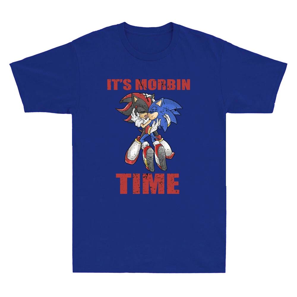 Men s and Women s T-shirts It s Morbin Time Sonic 2022 Funny Shadow And Knuckles Cartoon Gift M