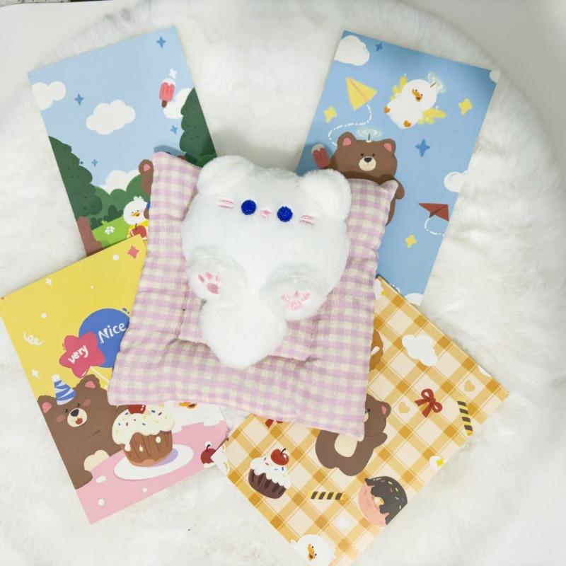 Kawaii Small Cat Kitten Plush Doll Cartoon Soft Stuffed Plushie Girl's Bag Keychain Hanging Pendant Toys Decorative Gifts