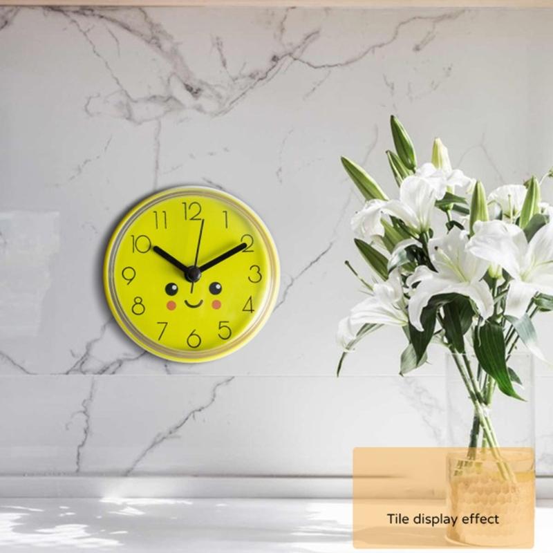 Compacts Sution Cup Adhesive Small Wall Clock Accurate Movement Anti Fog Design Bathroom Clock For Home Dorm Workshop