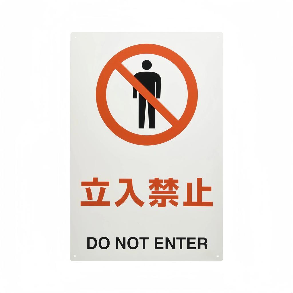 Japanese  Metal Warning Sign No Entry No Passage No Garbage Wall Decoration Sign Road Park Grassland Public Places