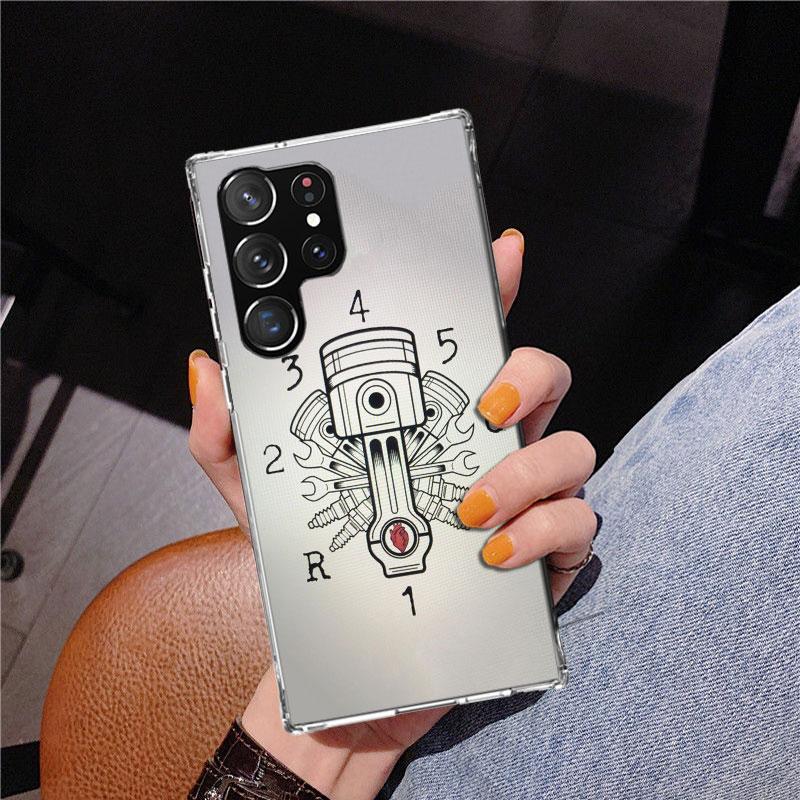 1N23456 Cool Motorcycle Phnoe Case for Samsung Galaxy S26 S25 Edge S23 S24 Ultra S22 Plus S21 S20 FE Unique Cover Soft Coque Gal