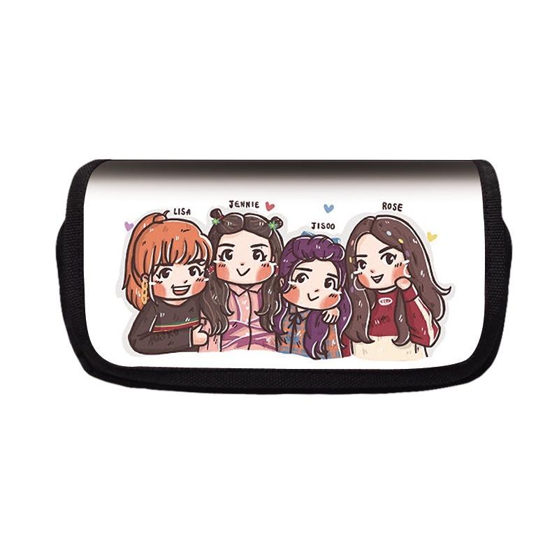 Stylish Blackpink Double Pencil Pouch Bag Large Capacity Kid Student Gift