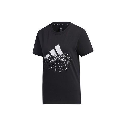 

adidas Logo Dissolving Print Sports Crew Neck Short Sleeve T-Shirt Women’s Black M чёрный