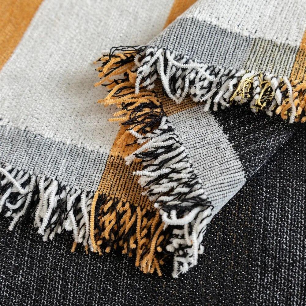 Cartoon Elephant Sofa Cover Sofa Towel Chenille Color Stripe Couch Cover Pet Mat Living Room Sofa Slipcover Throw Blanket