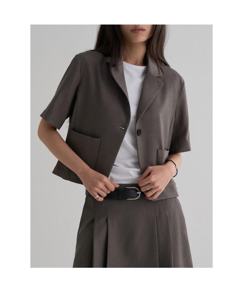 8seconds Tailored Collar Short Sleeve Jacket Grey