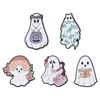 Halloween Ghost Metal Brooch - Creepy Cute Geometric Backpack & Scarf Clip Badge