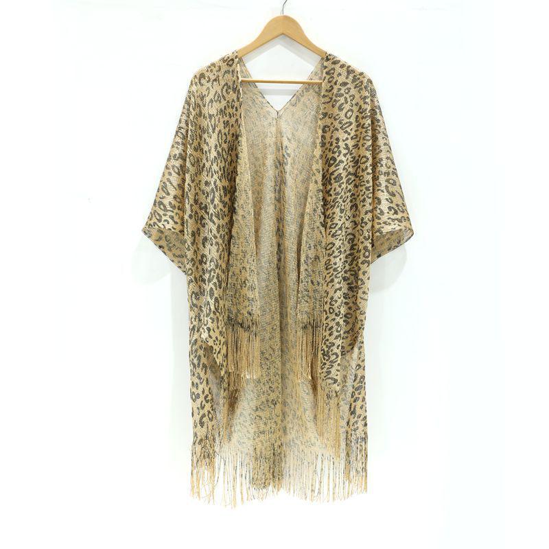 Women's Tassel Cardigan Beach Cover-Up Shawl: Sun Protection Bikini Cover, European & American Style, Hollow Out Design