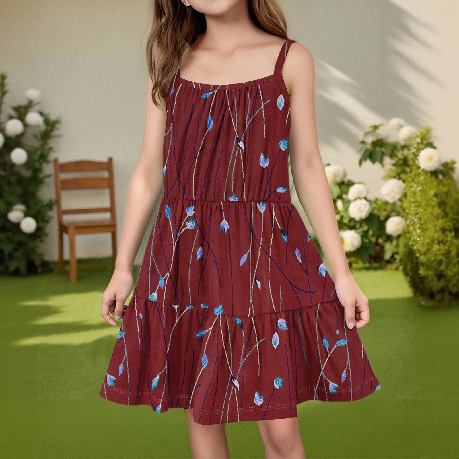 

Детское летнее повседневное модное платье без рукавов с круглым вырезом 120