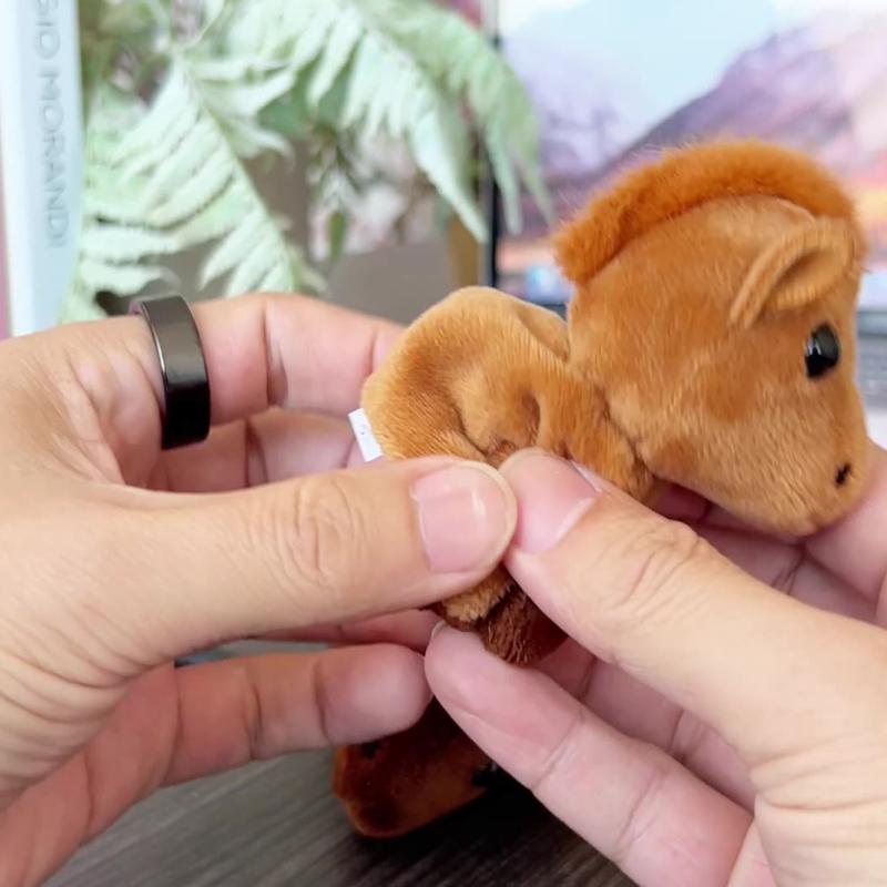 Cute Horse Mini Pendant Keychian Plush Toy Kawaii Lifelike Animal Simulation Stuffed Doll Bag Decor Friend Kid Birthday Gift