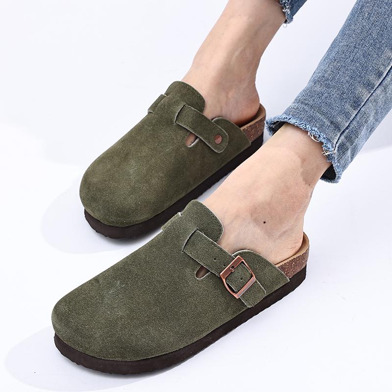 Fashion Kidmi Women Platform Suede Clogs Slippers New Men Clogs Slippers Outdoor Cushioned Beach Slippers Vacation Cork Clogs Slippers