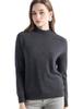 Women's Slim Fit Cashmere Knit Base Layer Top - Half-High Neck, Solid Color, Mature Style, Warm Sweater