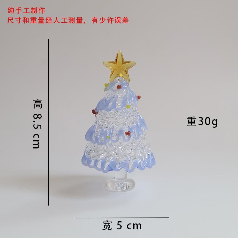Handmade Bohai Glass Pulling Thread Christmas Tree Desktop Decor Ornament Gift Office Home Holiday