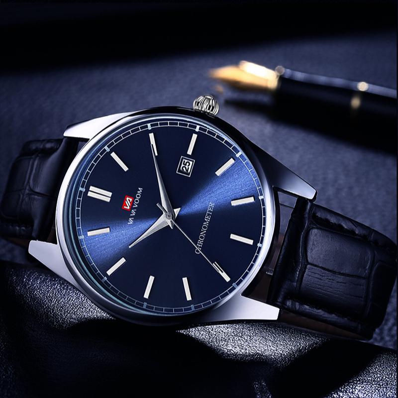 Ceas Studențesc Rezistent la Apă Curea din Oțel Calendar Ceas Casual de Afaceri