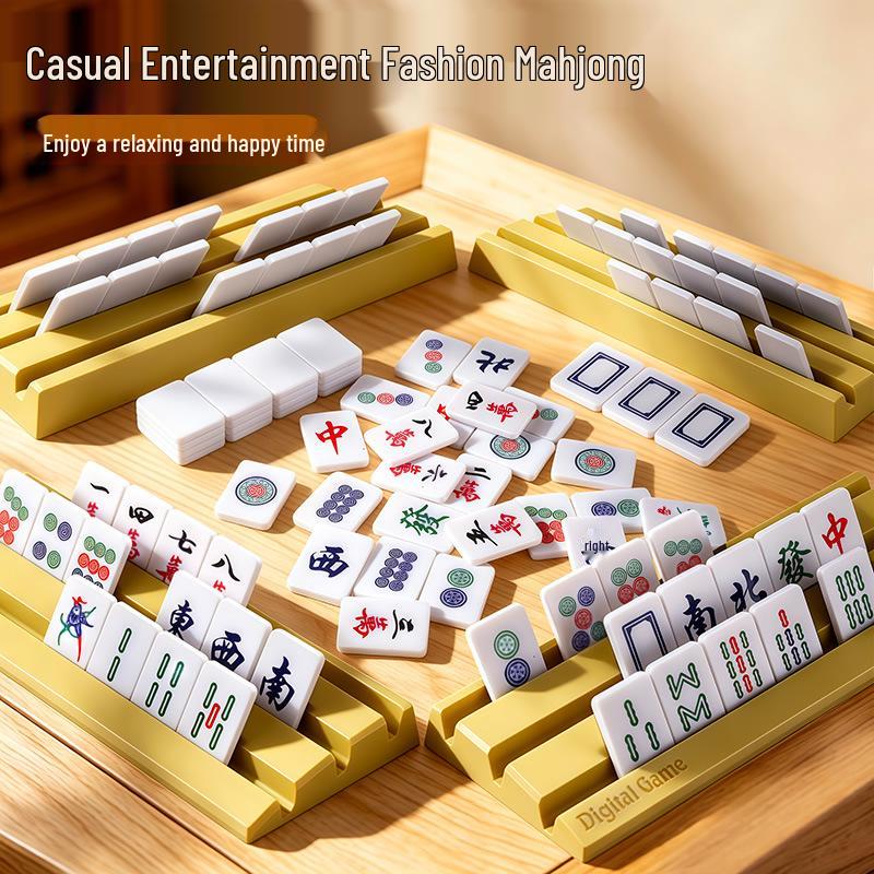 Compact Mahong Set: Travel-Friendly Hand-Rubbed Mini Tabletop Game for Home or Dorm - Educational and Stylish.