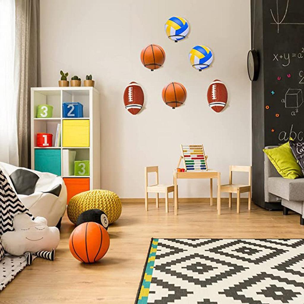 Wall-mounted Basketball Hoop Iron Sports Display Rack for Basketball and Football, Multi-purpose Ball Display Rack