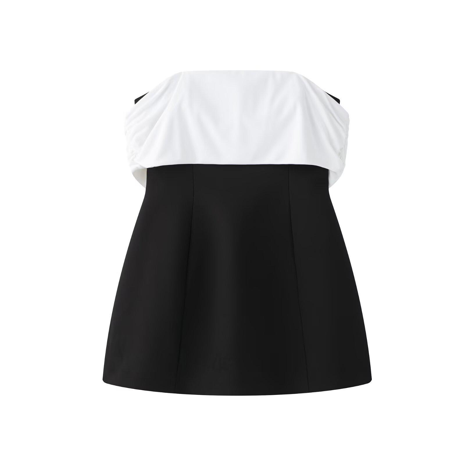 

Женское короткое платье без бретелей и рукавов в стиле пэчворк от TAOP&ZA - Летняя мода L