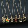 Light Luxury Crystal Zirconia Sea Turtle Necklace Fashion Animal Pendant Choker Daily Zircon Party Gifts For Women Girls