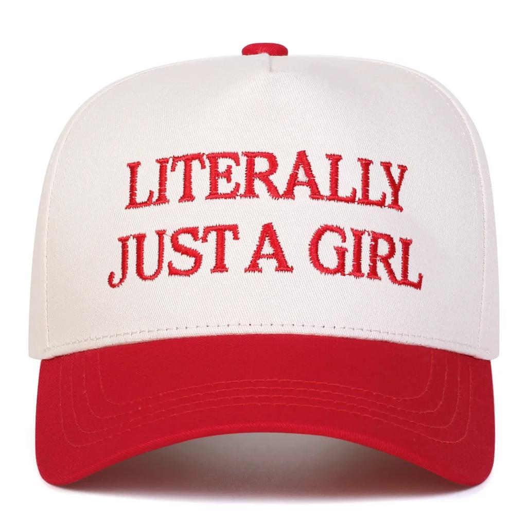 Unisex LITERALLY JUST A GIRL Embroidery Baseball Caps Spring Autumn Outdoor Adjustable Casual Hats Sunscreen Hat Sports Cap