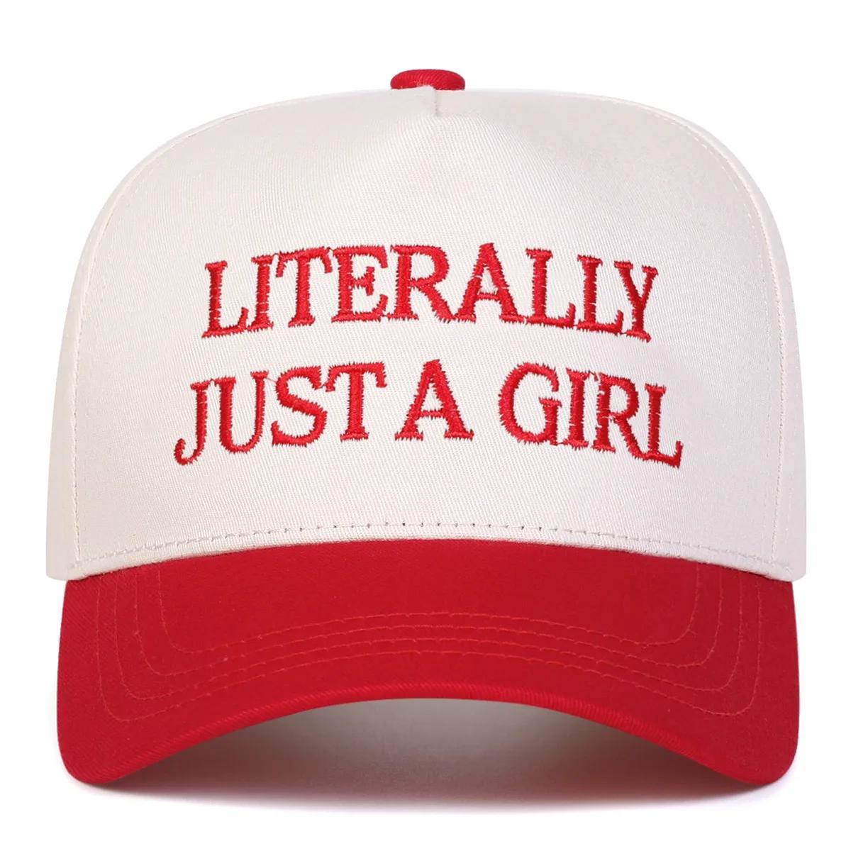 

Unisex LITERALLY JUST A GIRL Embroidery Baseball Caps Spring Autumn Outdoor Adjustable Casual Hats Sunscreen Hat Sports Cap красный