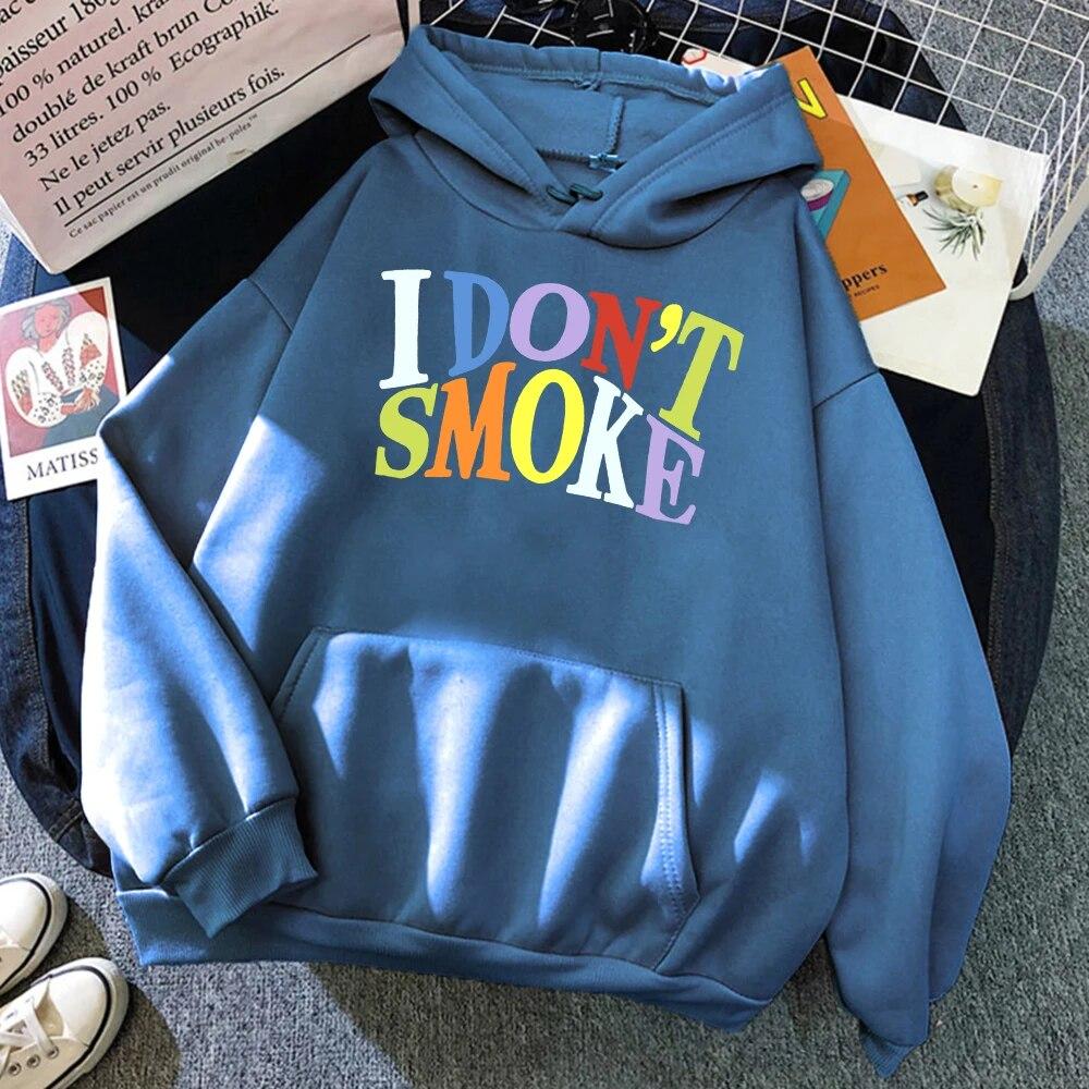 I Don't Smoke Street Printing Hoodie Unisex Personalitate Hip Hop Casual Hoodie Crewneck Fleece Pulovere Sport Cald Hoodie Unisex