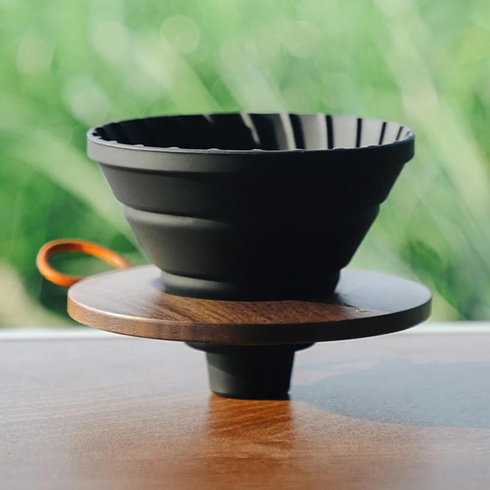 

Силиконовая чашка-фильтр для кофе, набор для ручного заваривания кофе на открытом воздухе, портативная складная чашка-фильтр с подставкой, чаша для общего пользования, кофейные принадлежности чёрный