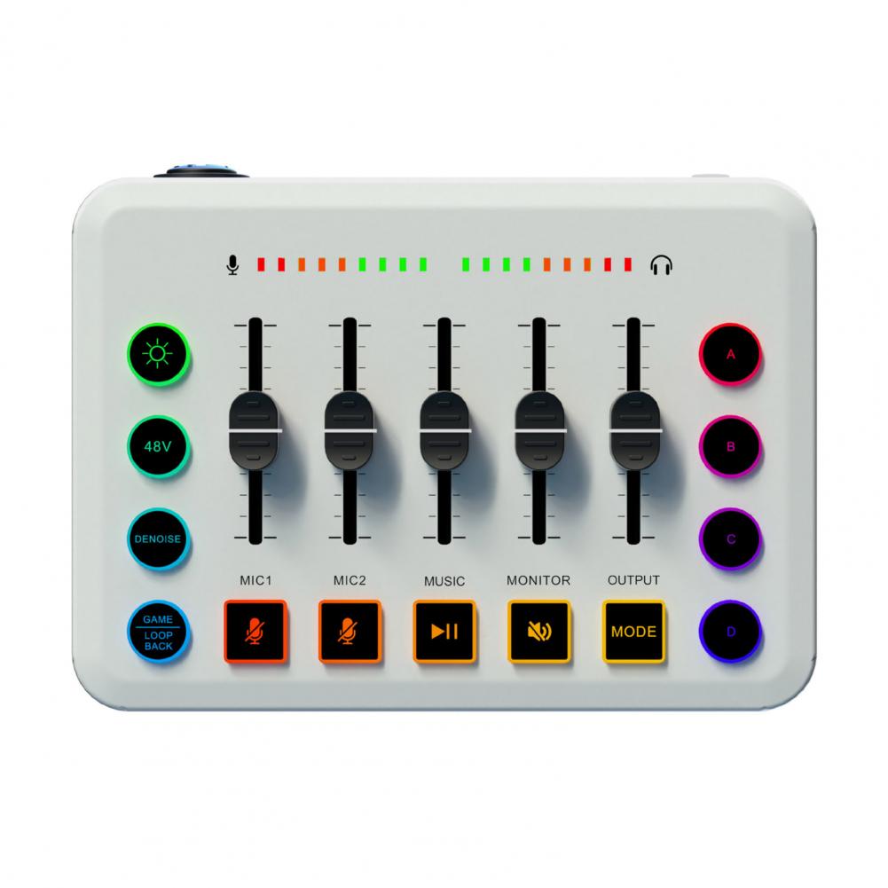 

Подкаст-микшер RGB игровой аудиомикшер с Bluetooth потоковым интерфейсом XLR микрофона внешняя звуковая карта для ПК с каналом