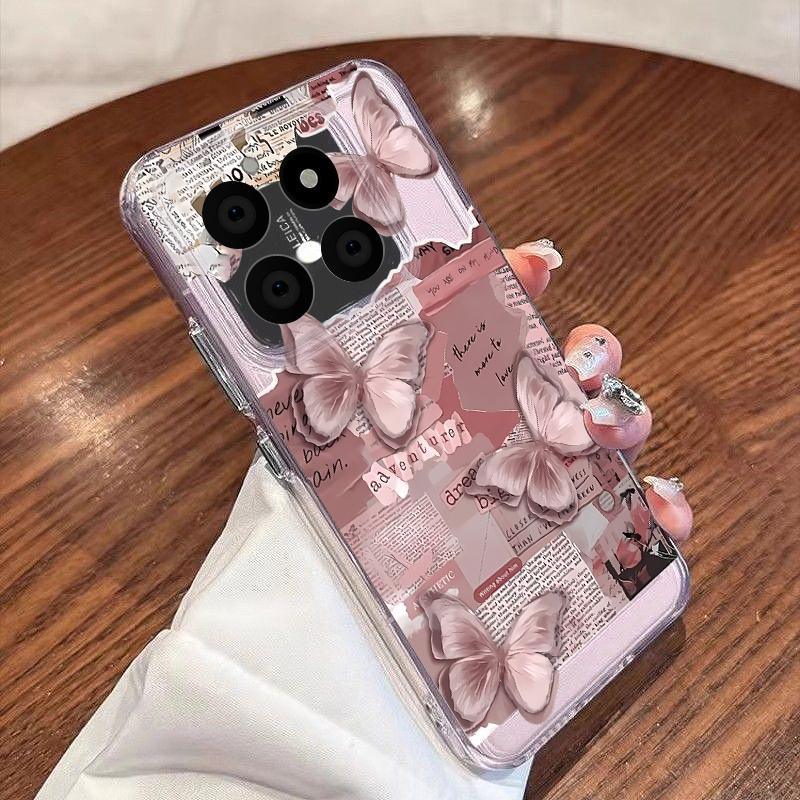 Multi-color Butterfly Pattern Case For Xiaomi Redmi Note 15 Pro 4G Funda Redmi Note 14 13 Pro 5G Clear TPU Silicone Soft Cover