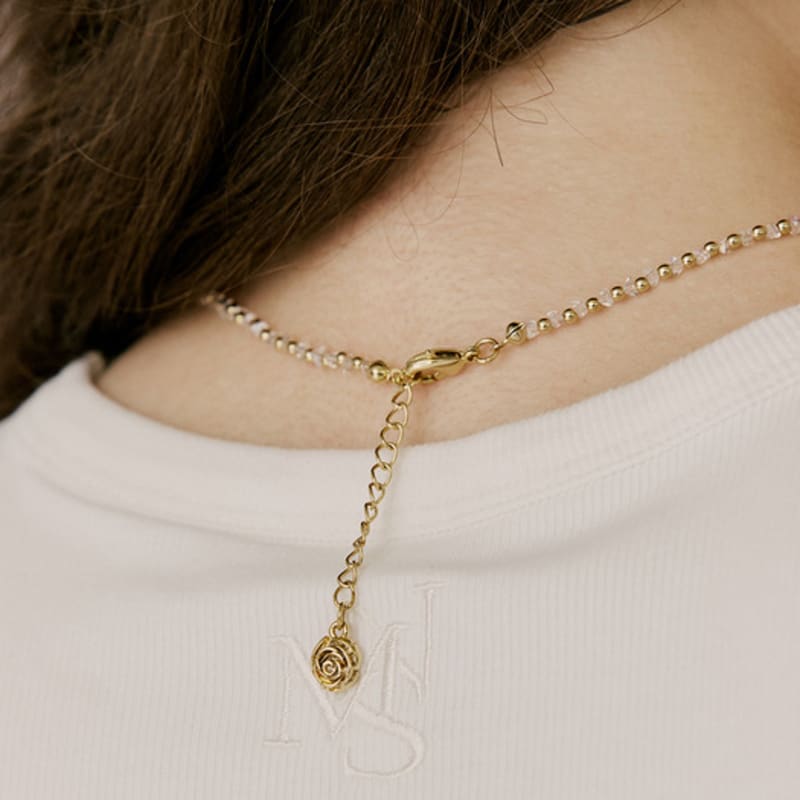 VINTAGE HOLLYWOOD Crystal n Ball Necklace_VH2435NE003M