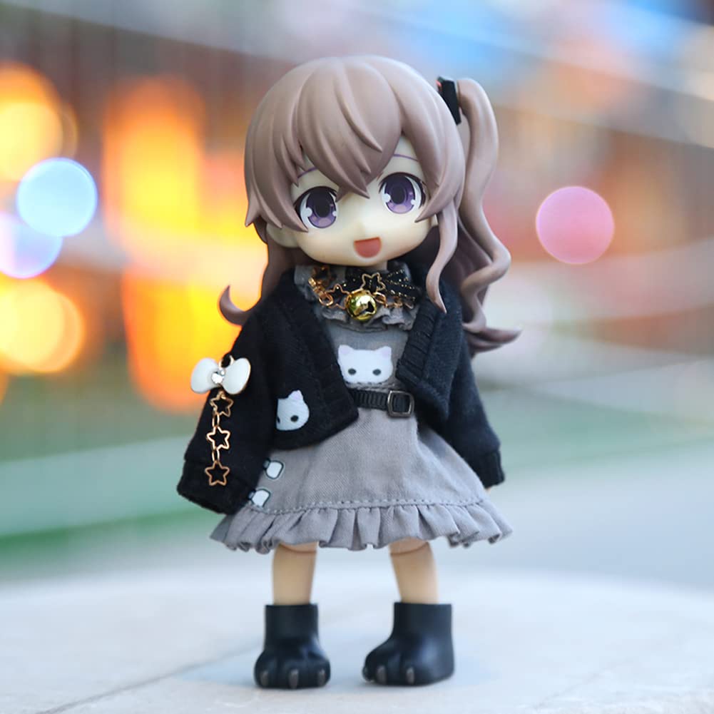 Rakulifey Obitsu 11 Clothing Set Clothes Dress Cat Clothing OB11 Size Costume Top 112 Doll Clothing Hair Accessory Obitsu Doll Clothing 3-piece Set